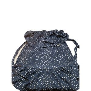 NWT Addie Blue Polka Dot Womens Babydoll Ruffled Top w/Tie Size Small G15